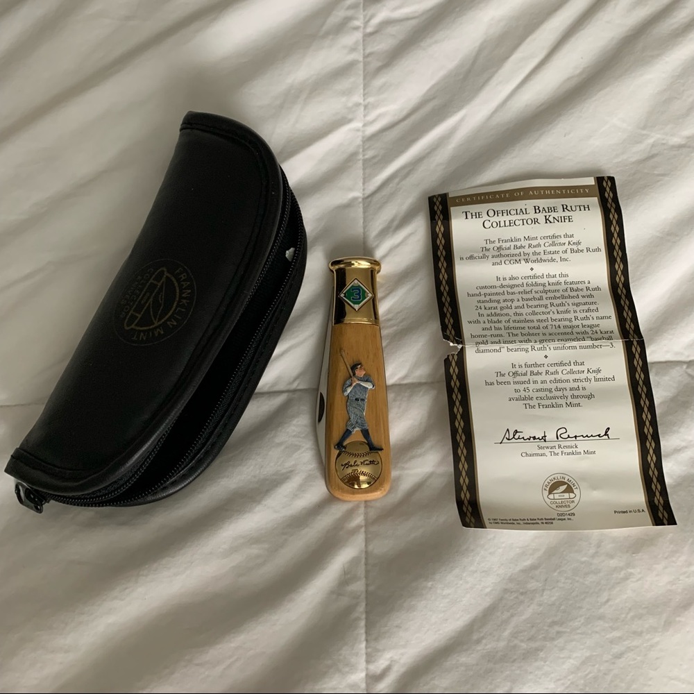NEW Franklin Mint Babe Ruth Collector Knife 1996